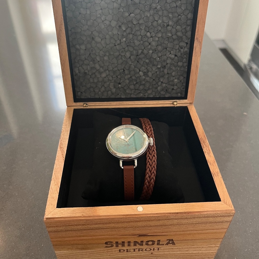 NIB Never Worn Shinola Watch "The Birdy 34mm"